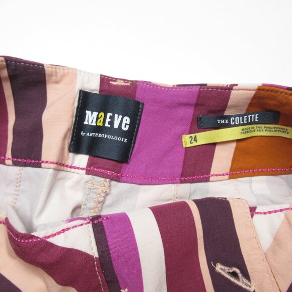 Anthropologie The Colette Cropped Wide-Leg Pants by Maeve Plum Stripe 24 - Picture 12 of 13